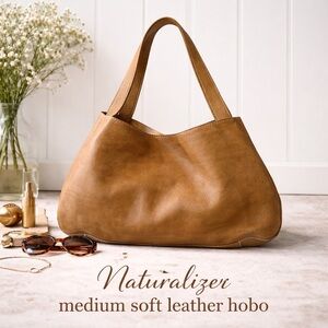 Naturalizer Tan Soft Leather Hobo Bag | Roomy Lined Interior